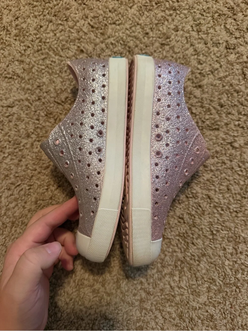Native Rose Gold sparkle slip on shoe J3 Girls